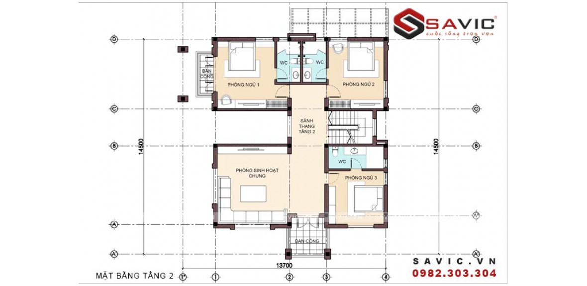 Biệt thự 3 tầng 160m2 - BT 21 | Thiết kế biệt thự | Kiến Tạo Việt