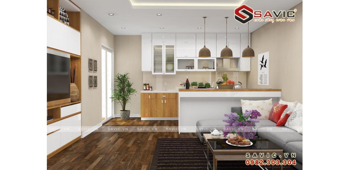 Những mẫu thiết kế nội thất nhà chung cư 70m2 2 phòng ngủ dễ ứng dụng -  Kiến trúc Thành Đạt SSG