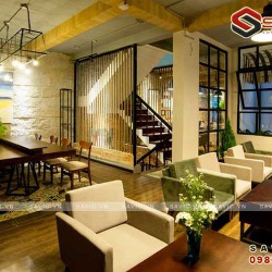 Thiết kế nội thất nhà hàng kinh doanh quán cafe đẹp NTV1504